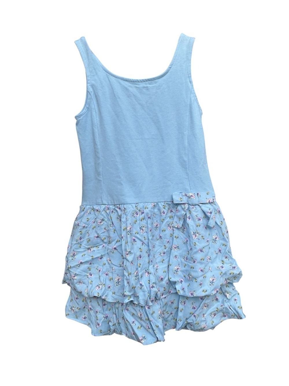 Cat & Jack Light Blue Floral Ruffle Tank Dress